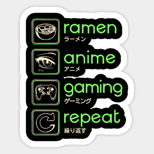 anime and gaming routine Sticker